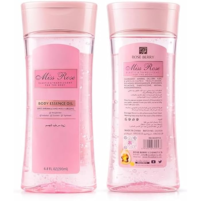 Rose Bery - Body Essence Oil, Anti Wrinkle & Moisturizing, Roughness & Irritation & Dryness, Tightness, 200 ML, Model RB-BO0956 - Image 4